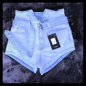 High rise fashion nova denim shorts